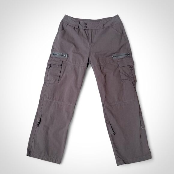 Pants - Women's Lightweight 100% Cotton Gray Cargo Pants size L